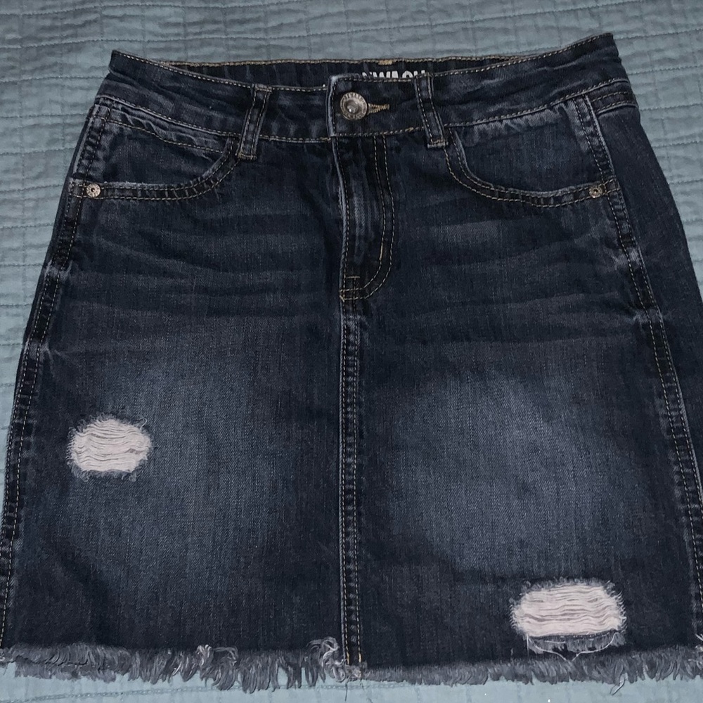Rewashed jean skirt